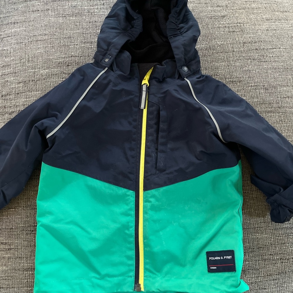 Polarn O. Pyret Baby Boys Navy and Green Jacket 9-12 months